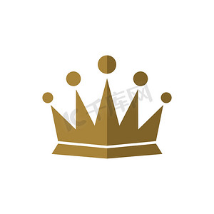 金色皇冠插画摄影照片_简单的皇冠标志模板插画设计。