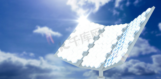 六边形太阳能电池板矢量图像的合成图像