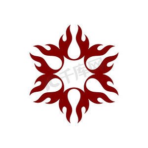 红色火焰火花标志模板插画设计。