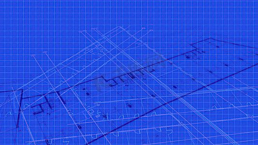 3d 插图-地板设计的技术图纸正在绘制非常详细和现成的房屋 3d 模型