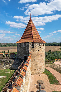 摩尔多瓦 Bender 堡垒的堡垒墙和塔楼