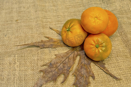 维生素c的摄影照片_冬季富含维生素C的柑橘类水果