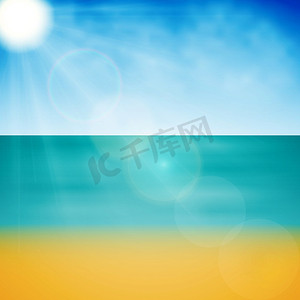 旅游海报设计摄影照片_夏季海边。