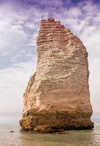 水粉笔摄影照片_Cote dAlbatre 的粉笔悬崖。
