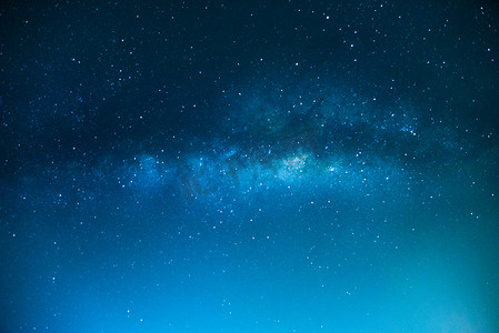 银河系，长时间曝光照片，蓝色调
