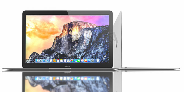 苹果电脑银色摄影照片_新款银色 MacBook Air