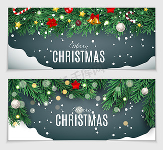 抽象美圣诞及新年贺卡矢量图