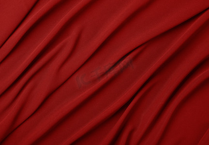 红色纺织品折叠的褶皱背景