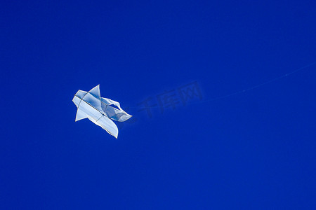 巴厘岛的白风筝在蓝天上飞翔。