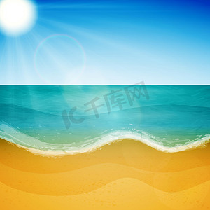 海边旅行海报摄影照片_夏季海边。