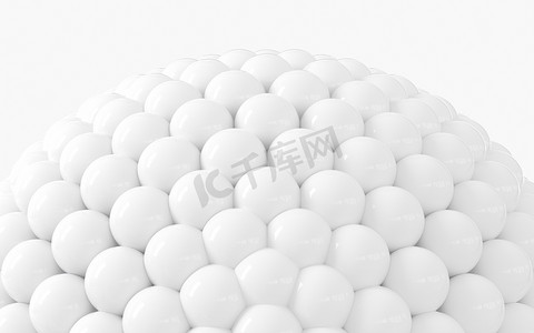 许多球被组合成一个大球，3d 渲染。
