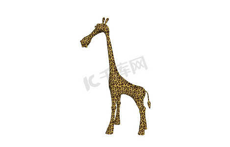 来自非洲的长脖子卡通长颈鹿