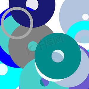 抽象灰色蓝色圆圈图背景