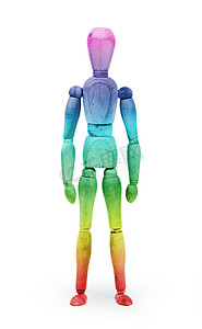 带人体彩绘的木质人体模型 - 多色