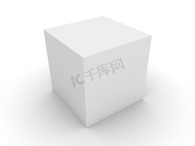 盒子正方形摄影照片_3d 白色盒子