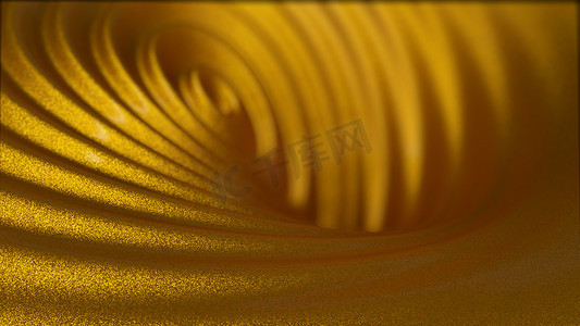 金色简约纹理背景摄影照片_金色的波浪状液体。