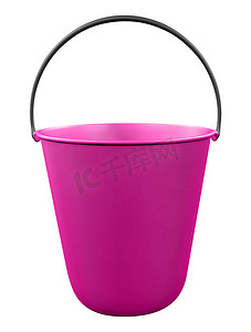 隔离的塑料桶-粉红色
