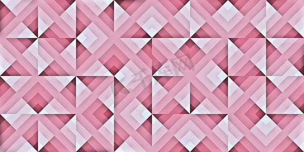 浅粉色现代随机填充几何形状图案背景纹理。