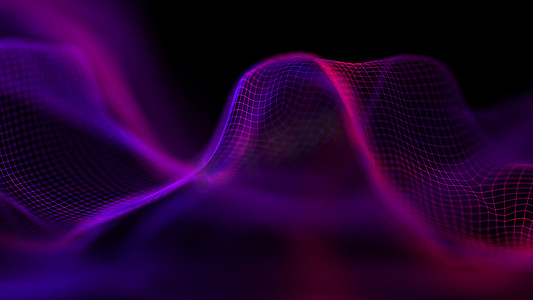 科技音频摄影照片_紫色科技音乐波浪背景。