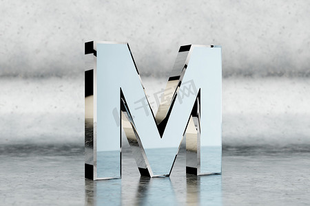 Chrome 3d 字母 M 大写。