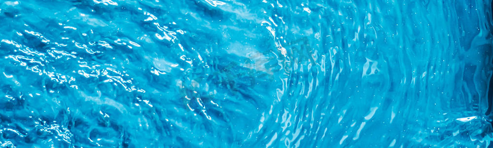 动物抽象抽象摄影照片_作为抽象背景、游泳池和 wav 的蓝色水纹理