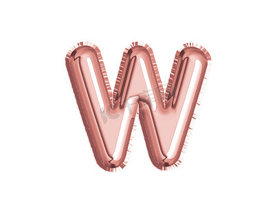 玫瑰金粉色字母 W 婴儿送礼会气球装饰