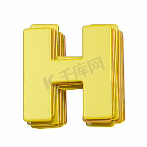 黄色字体字母 H 3d