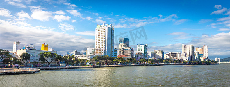 越南岘港 — 2019年1月5日：岘港市汉江全景