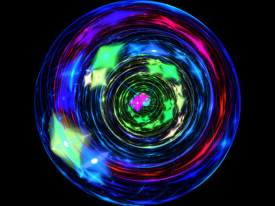 等离子摄影照片_彩色分形等离子球，混沌等离子能量串。