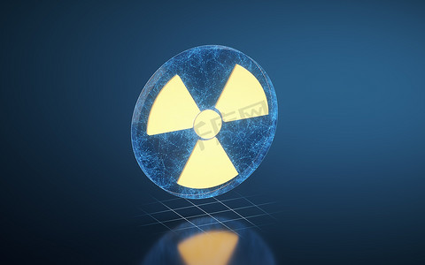 核电站和核能，3D 渲染。