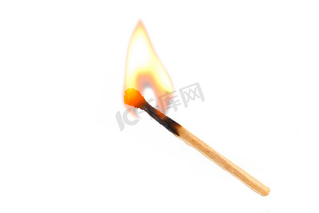 燃烧安全火柴与红色、橙色、黄色火。