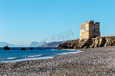 Torre de la Sal 海滩，卡萨雷斯，马拉加，西班牙