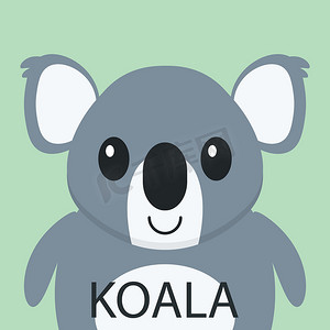 可爱的 Coala 熊卡通平面图标头像
