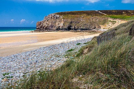 财务部摄影照片_海滩 Anse de Pen Hat on the Presquile de Crozon, Natural Park