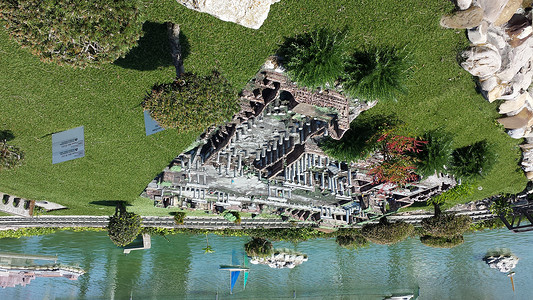 意大利里米尼 - 2019 年 7 月 12 日 - 意大利里米尼微型主题公园意大利（微型意大利） - 小规模复制著名景点