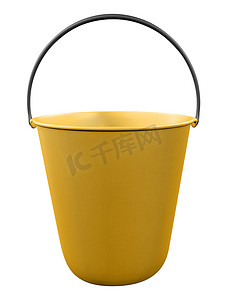 孤立的塑料桶-黄色