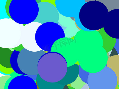 蓝极摄影照片_抽象的绿色蓝色圆圈图背景