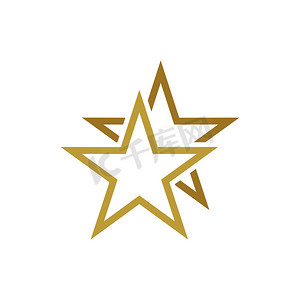 金牌星标志模板插图设计。