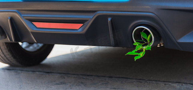 生态电动混合动力汽车绿叶的环境概念