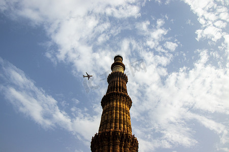 Qutub 尖塔，世界遗产，世界最高的砖尖塔，新德里，印度