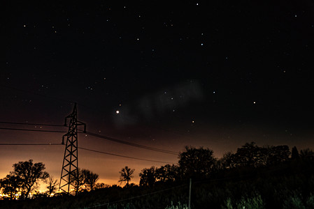 科学背景蓝色星空摄影照片_星空景观