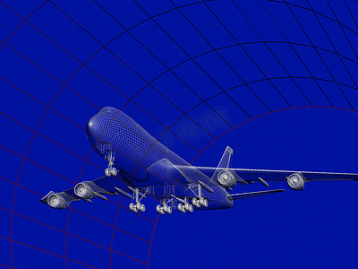 风洞中的飞机模型