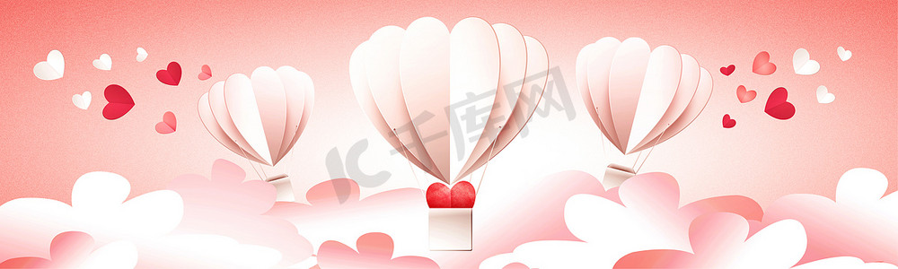 节日浪漫情人节背景上的气球。 