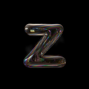 气泡书写 3d 字符 Z - 小写 3d 字体