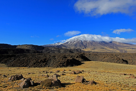 冰雪覆盖的特罗门火山，阿根廷