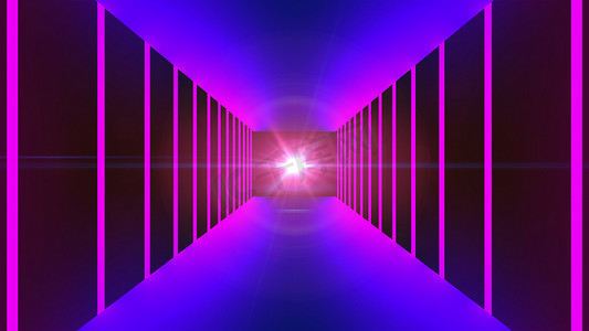 动态模仿摄影照片_现代霓虹灯隧道中的快速运动、旅行模仿、技术 3d 渲染计算机生成背景