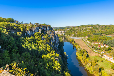 Lot Valley in Saint Cirq Lapopie, Occitanie in France