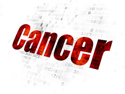 医疗保健概念：数字背景上的癌症