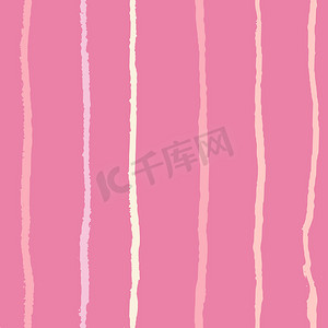粉红色时尚无缝图案背景上的自然色垂直纹理线条。