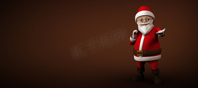 卡通圣诞老人背着麻袋的复合形象